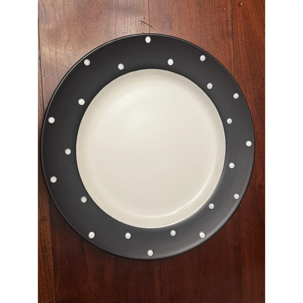 Spode Baking Days Black & White Polka Dot 12 3/4